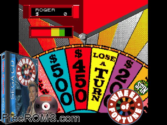 Wheel of Fortune Sega CD game showing 3D box cover and gameplay screenshot