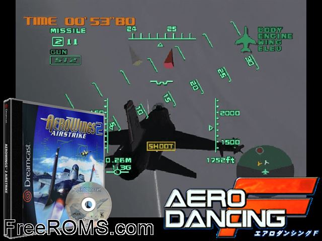 AeroWings 2 - Airstrike v1.001 Sega Dreamcast game showing 3D box cover and gameplay screenshot