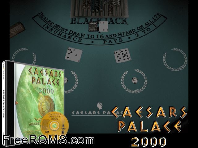Caesars Palace 2000 - Millennium Gold Edition v1.011 Sega Dreamcast game showing 3D box cover and gameplay screenshot