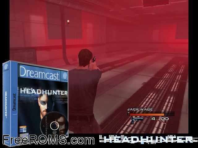 Headhunter v1.006 (M4)(Disc 2 of 2) Sega Dreamcast game showing 3D box cover and gameplay screenshot