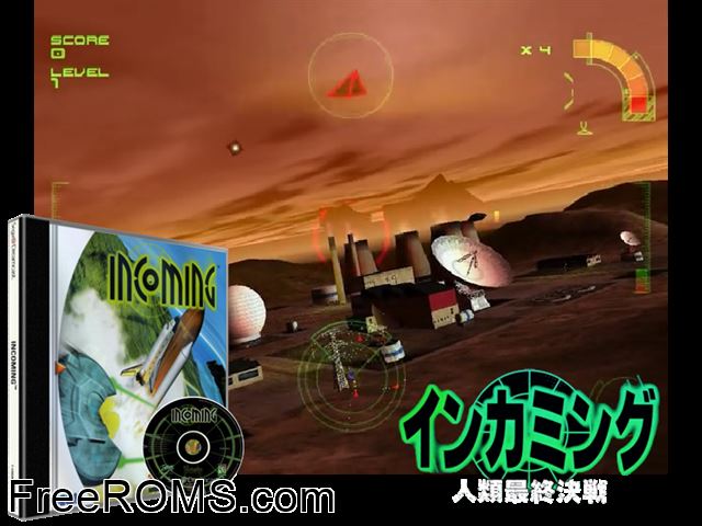 Incoming v1.000 Sega Dreamcast game showing 3D box cover and gameplay screenshot