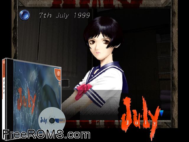 July v1.001 (JP) Sega Dreamcast game showing 3D box cover and gameplay screenshot