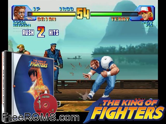 King of Fighters, The - Dream Match 1999 v1.004 (M4) Sega Dreamcast game showing 3D box cover and gameplay screenshot
