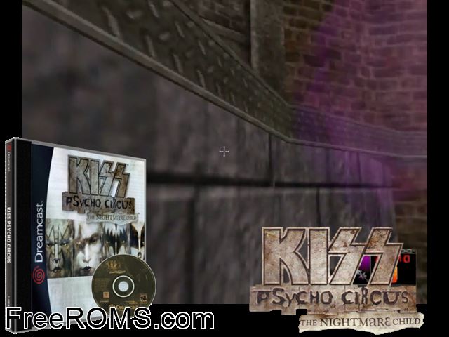 KISS Psycho Circus - The Nightmare Child v1.000 Sega Dreamcast game showing 3D box cover and gameplay screenshot