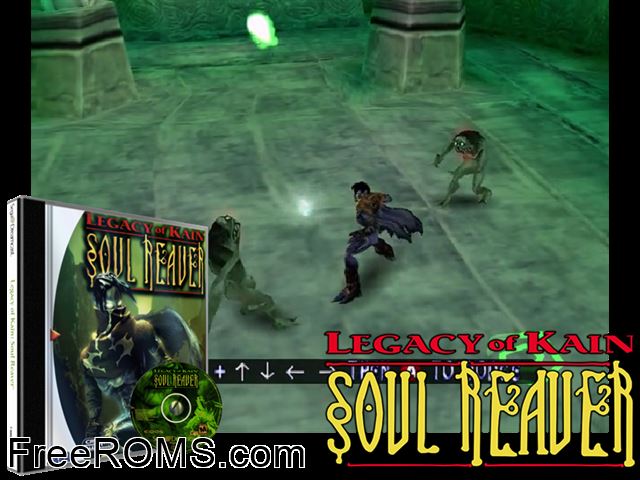 Legacy of Kain - Soul Reaver v1.000 Sega Dreamcast game showing 3D box cover and gameplay screenshot