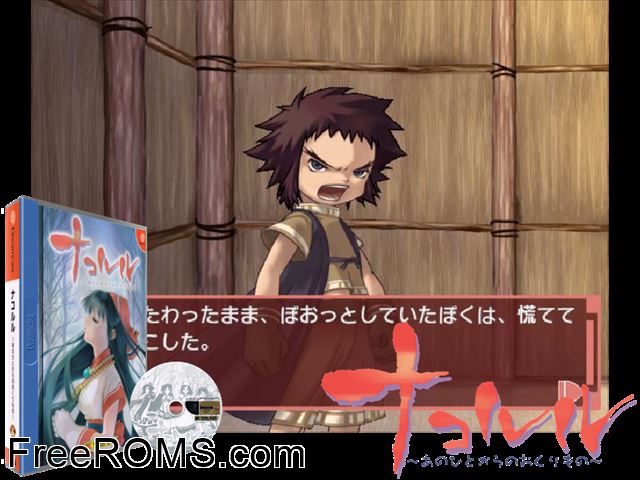 Nakoruru v1.004 (JP) Sega Dreamcast game showing 3D box cover and gameplay screenshot