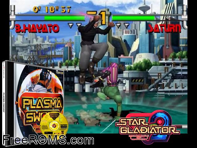 Plasma Sword - Nightmare of Bilstein v1.001 Sega Dreamcast game showing 3D box cover and gameplay screenshot