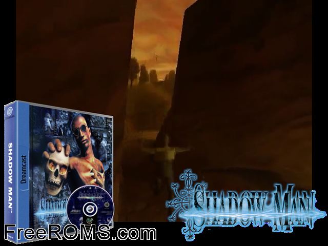 Shadow Man v1.002 (M4) Sega Dreamcast game showing 3D box cover and gameplay screenshot