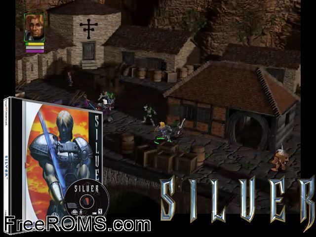 Silver v1.001 Sega Dreamcast game showing 3D box cover and gameplay screenshot