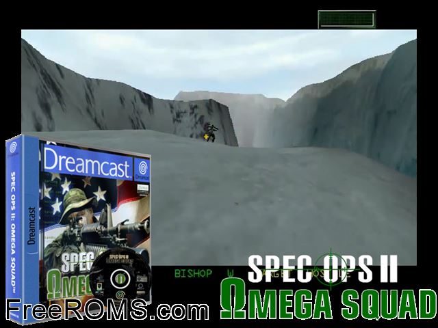 Spec Ops II - Omega Squad v1.002 (M5) Sega Dreamcast game showing 3D box cover and gameplay screenshot