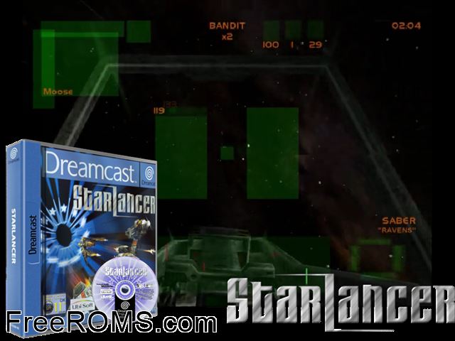 StarLancer v1.003 Sega Dreamcast game showing 3D box cover and gameplay screenshot