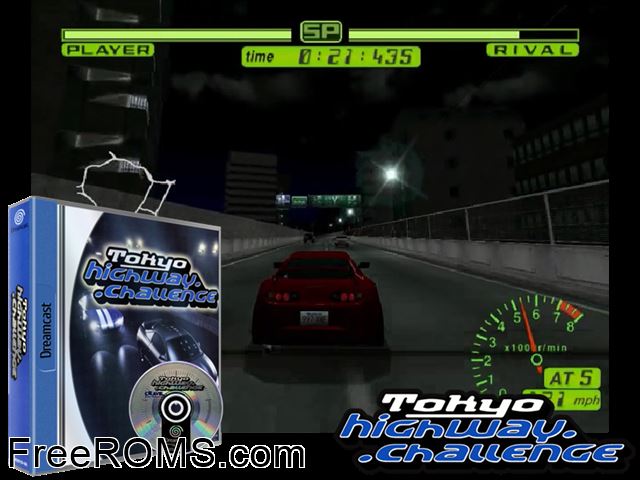 Tokyo Highway Challenge v1.001 Sega Dreamcast game showing 3D box cover and gameplay screenshot