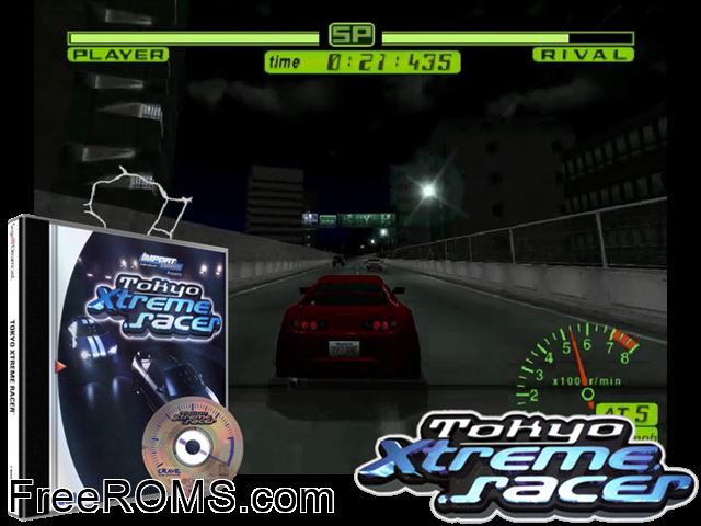 Tokyo Xtreme Racer v1.001 Sega Dreamcast game showing 3D box cover and gameplay screenshot