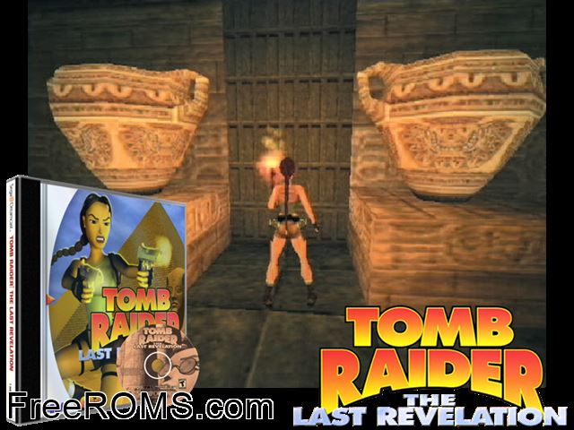 Tomb Raider - The Last Revelation v1.001 Sega Dreamcast game showing 3D box cover and gameplay screenshot