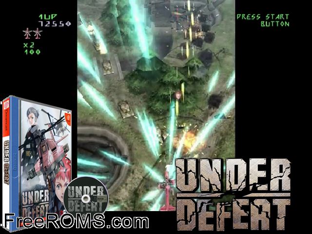 Under Defeat v1.001 (JP) Sega Dreamcast game showing 3D box cover and gameplay screenshot