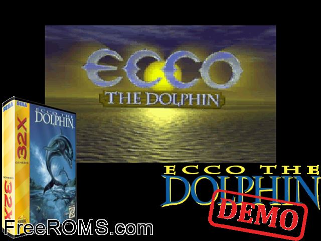 ECCO the Dolphin CinePak Demo (32X) (USA/Japan) Sega Genesis 32x game showing 3D box cover and gameplay screenshot