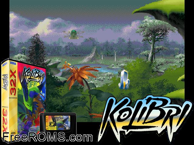 Kolibri (32X) Sega Genesis 32x game showing 3D box cover and gameplay screenshot