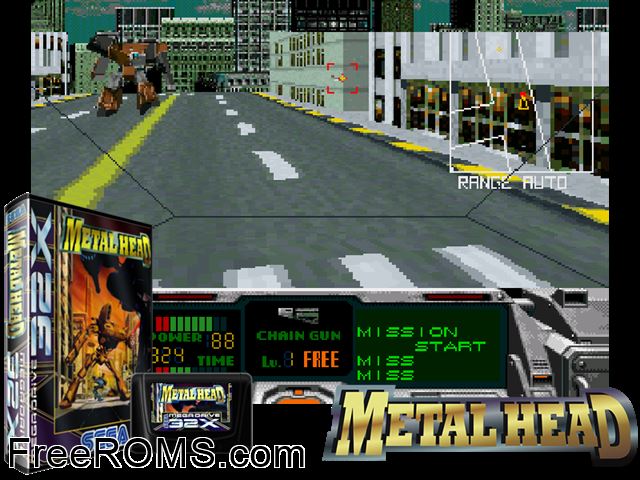 Metal Head (32X) Sega Genesis 32x game showing 3D box cover and gameplay screenshot