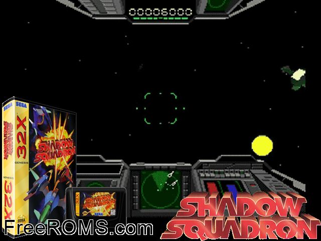 Shadow Squadron (32X) Sega Genesis 32x game showing 3D box cover and gameplay screenshot