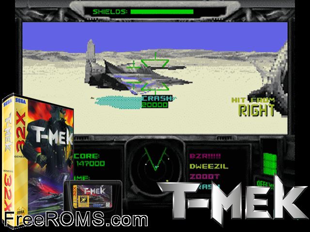 T-MEK (32X) Sega Genesis 32x game showing 3D box cover and gameplay screenshot