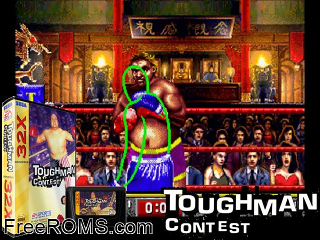 Toughman Contest (32X) Sega Genesis 32x game showing 3D box cover and gameplay screenshot