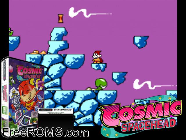 Cosmic Spacehead Sega Master System game showing 3D box cover and gameplay screenshot