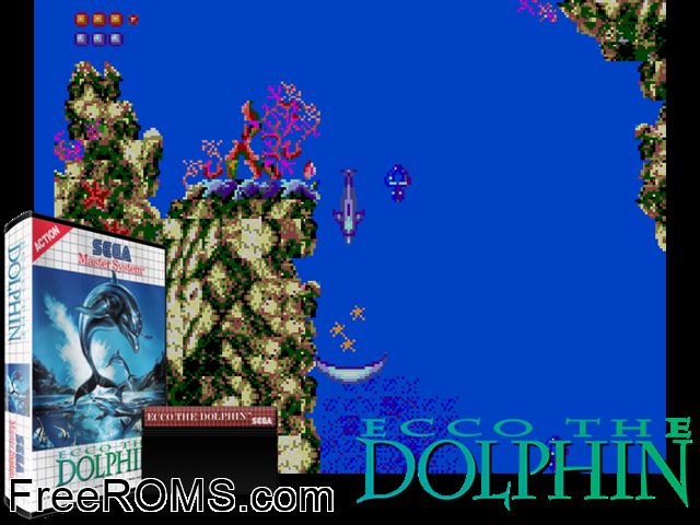 Ecco the Dolphin Sega Master System game showing 3D box cover and gameplay screenshot