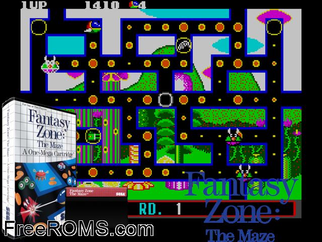 Fantasy Zone 3 - the Maze Sega Master System game showing 3D box cover and gameplay screenshot