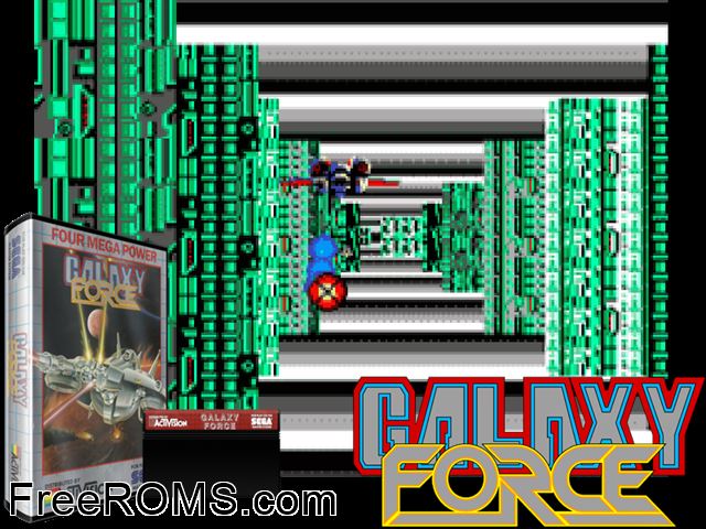 Galaxy Force Sega Master System game showing 3D box cover and gameplay screenshot