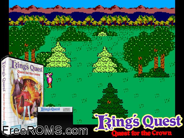 Kings Quest Sega Master System game showing 3D box cover and gameplay screenshot