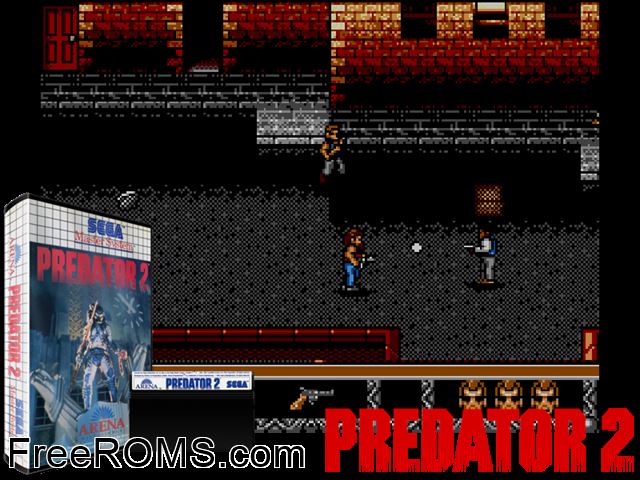 Predator 2 Sega Master System game showing 3D box cover and gameplay screenshot