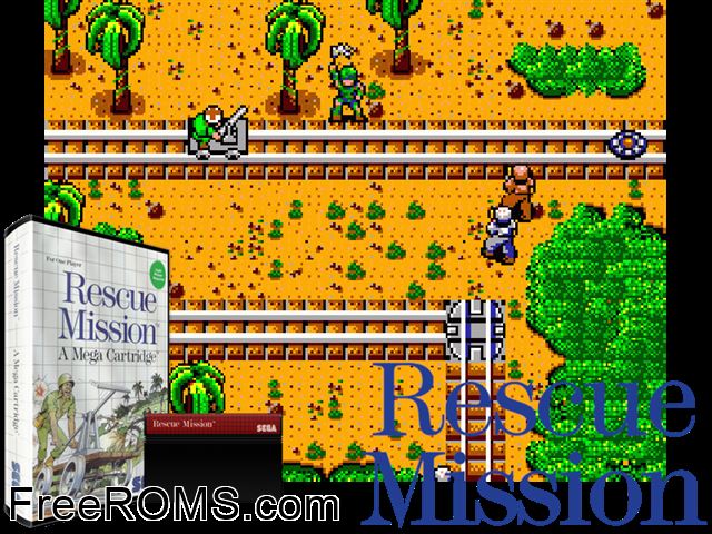 Rescue Mission Sega Master System game showing 3D box cover and gameplay screenshot