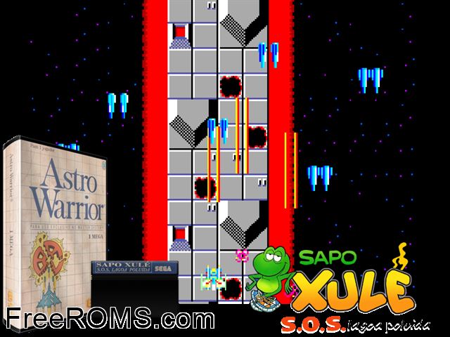 Sapo Xule SOS Lagoa Poluida Sega Master System game showing 3D box cover and gameplay screenshot