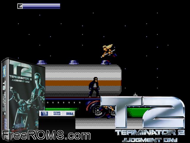 Terminator 2 - Judgment Day Sega Master System game showing 3D box cover and gameplay screenshot