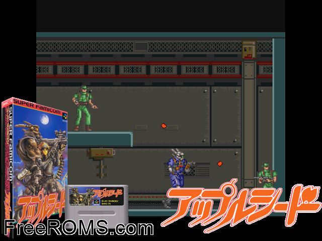 Appleseed SNES game showing 3D box cover and gameplay screenshot