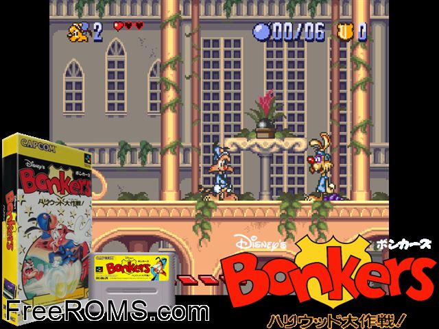 Bonkers SNES game showing 3D box cover and gameplay screenshot