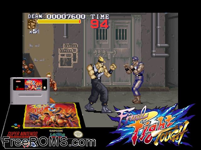 Final Fight 3 SNES game showing 3D box cover and gameplay screenshot