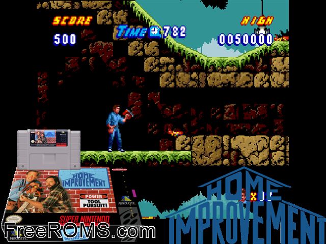 Home Improvement SNES game showing 3D box cover and gameplay screenshot