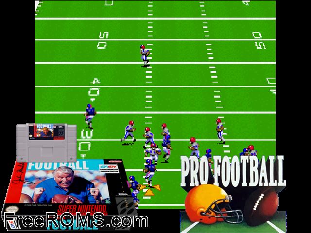 John Madden Football SNES game showing 3D box cover and gameplay screenshot