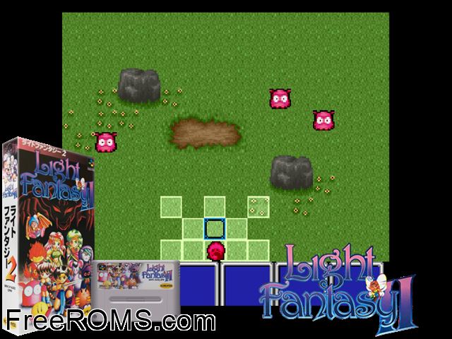 Light Fantasy II SNES game showing 3D box cover and gameplay screenshot