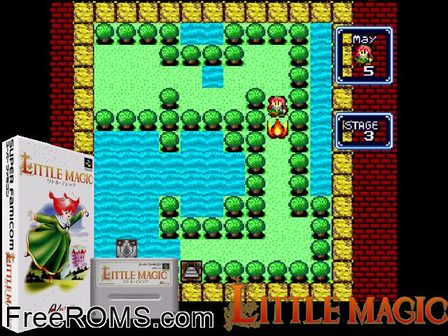 Little Magic SNES game showing 3D box cover and gameplay screenshot