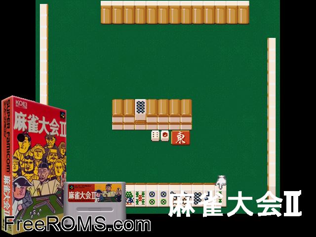 Mahjong Taikai II SNES game showing 3D box cover and gameplay screenshot