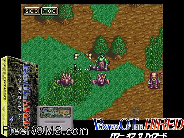 Power of the Hired SNES game showing 3D box cover and gameplay screenshot