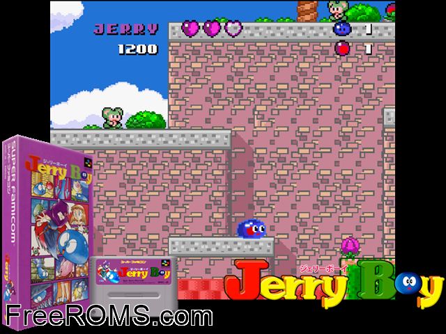 Smart Ball SNES game showing 3D box cover and gameplay screenshot