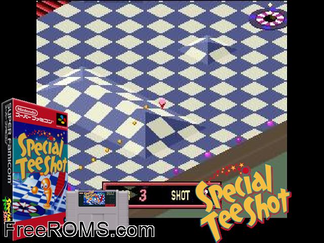 Special Tee Shot SNES game showing 3D box cover and gameplay screenshot
