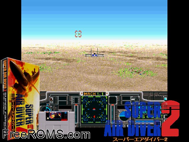 Super Air Diver DSP Loader SNES game showing 3D box cover and gameplay screenshot