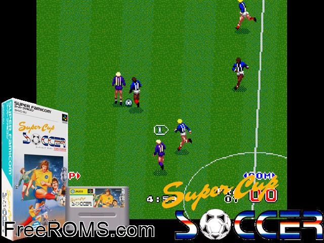 Super Goal! SNES game showing 3D box cover and gameplay screenshot