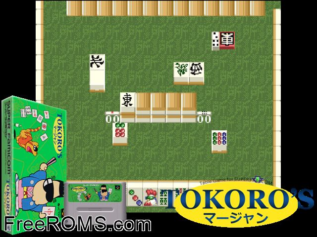 Tokoro's Mahjong SNES game showing 3D box cover and gameplay screenshot