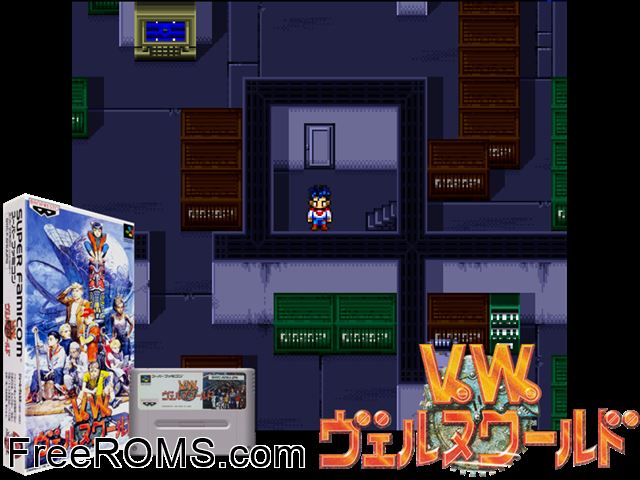 Verne World SNES game showing 3D box cover and gameplay screenshot
