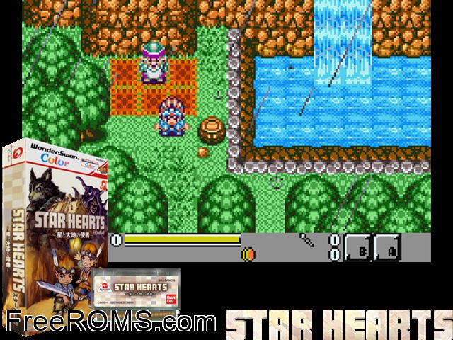 Star Hearts (J) [!] Wonderswan game showing 3D box cover and gameplay screenshot
